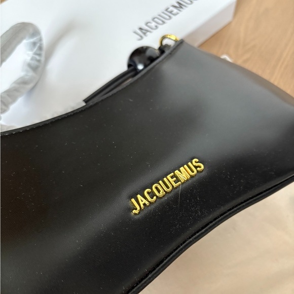 Jacquemus Black Shoulder Bag with Gold Accents - Picture 8 of 8